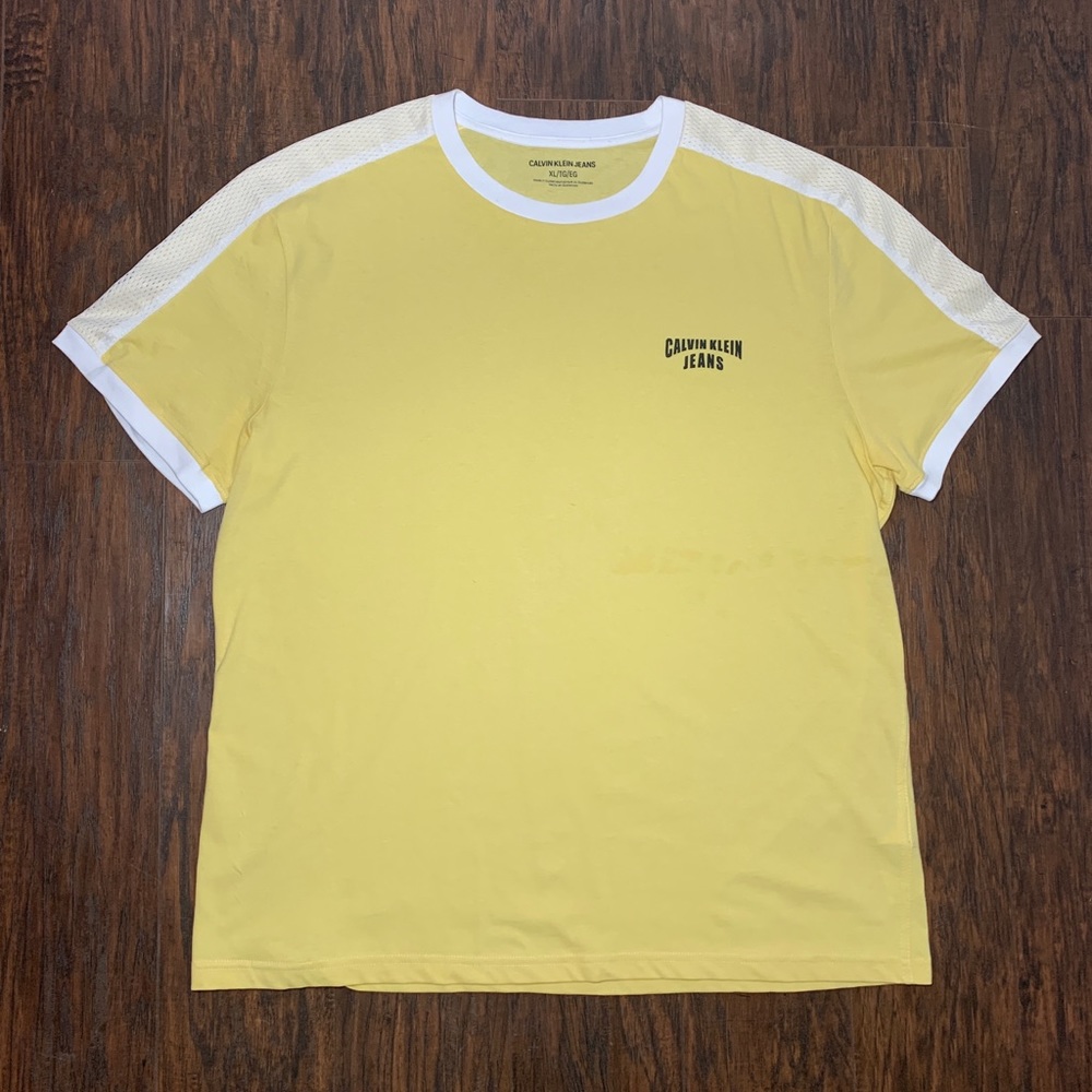 Calvin Klein Jeans Text Logo Yellow T- shirt
